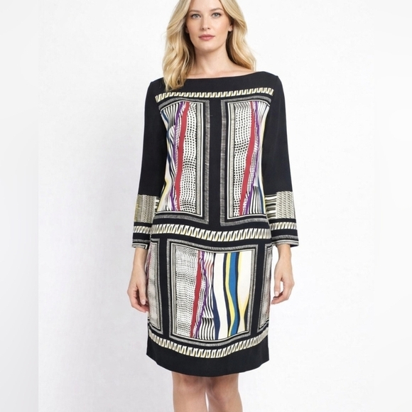 Diane Von Furstenberg Dresses & Skirts - Diane von Furstenberg Silk Blend Shift Dress Women’s Size 6 Geometric Print